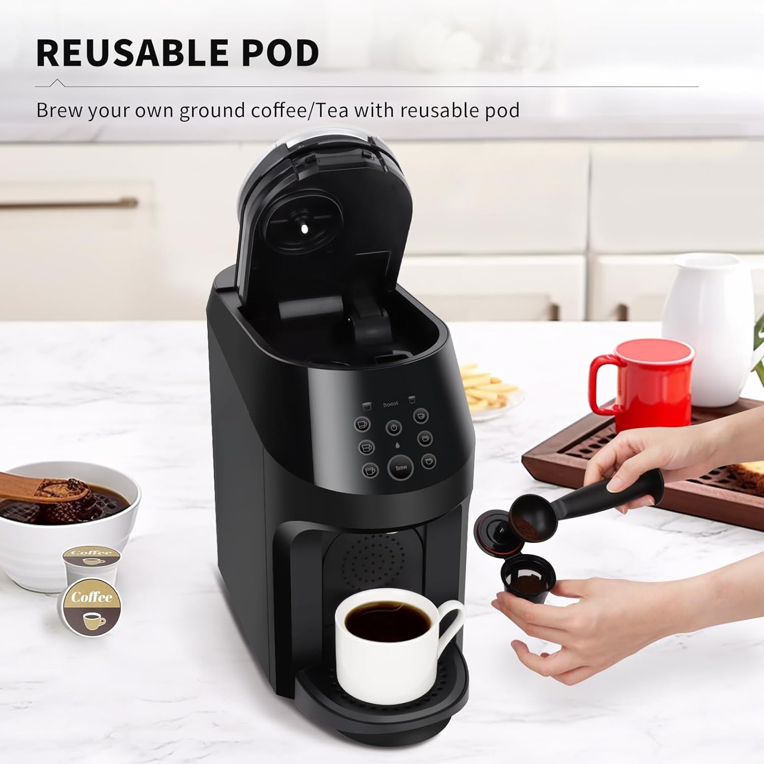 3-in-1 coffee machine, coffee and espresso machine combo for ground coffee