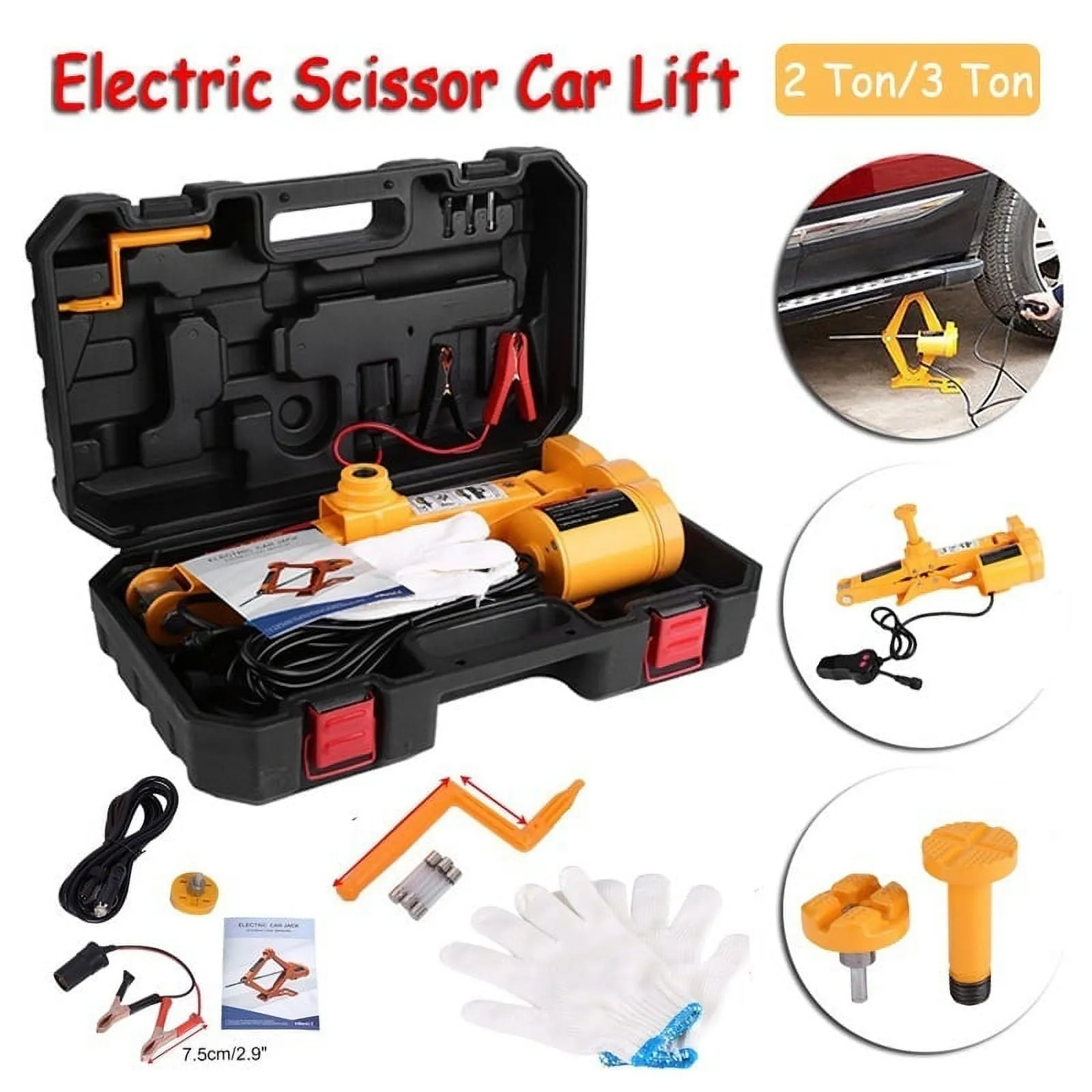 3Ton 12V DC Automotive Car Electric Jack Lifting SUV Van Garage and Emergency Equipment