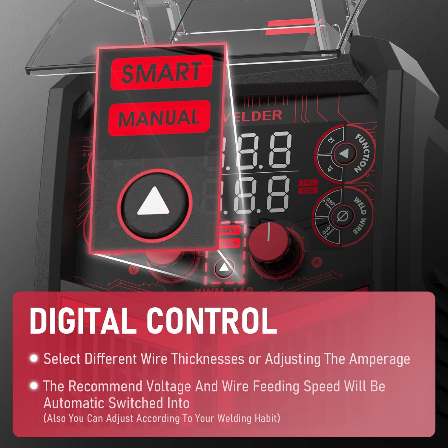 135Amp MIG Welder,110V Flux Core Welder Flux MIG/Lift TIG/Stick 3-in-1 Large LED Digital Display Welding Machine IGBT Inverter Welder FLUX-135PRO