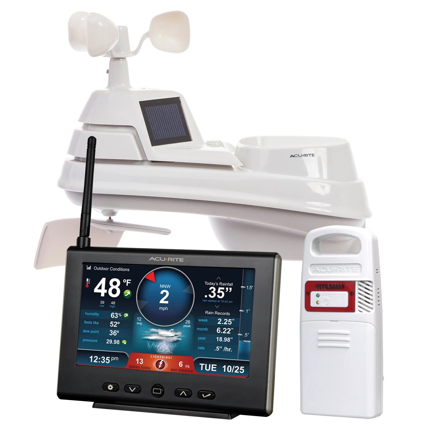 01024M Pro Weather Station with HD Display, Lightning Detector, Rain, Wind, Temperature and Humidity