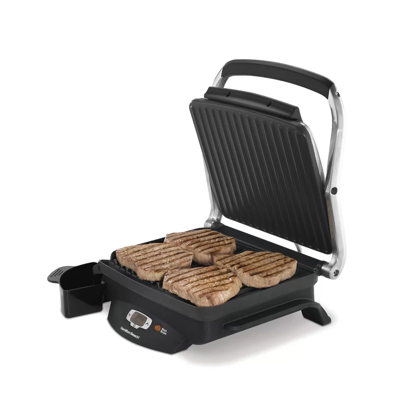 25331 Steak Lover s 100 sq. in. Black Indoor Grill with Lid