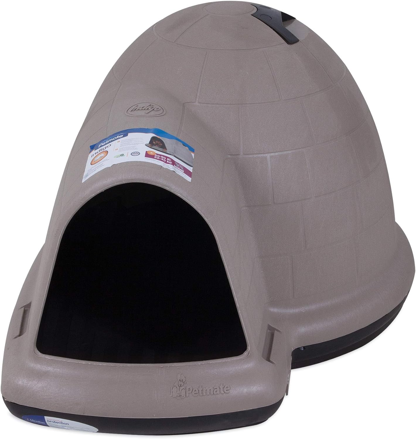 2025 Petmate Indigo Dog House (Igloo Dog House, Made in USA with 90% Recycled Materials, All-Weather Protection Pet Shelter) for XL Dogs -90 to 125 pounds, Made in USA