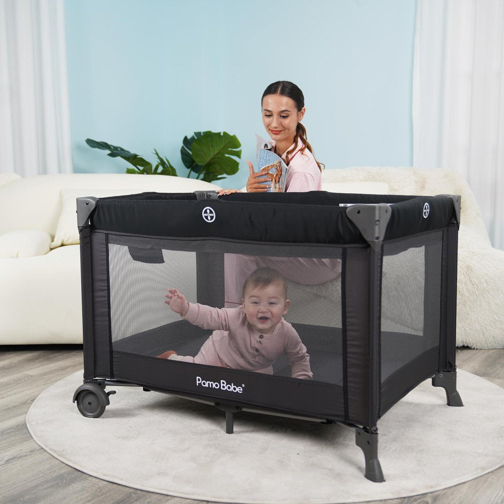 Pamo Babe Unisex Nursery Center Playard with Bassinet & Changing Table