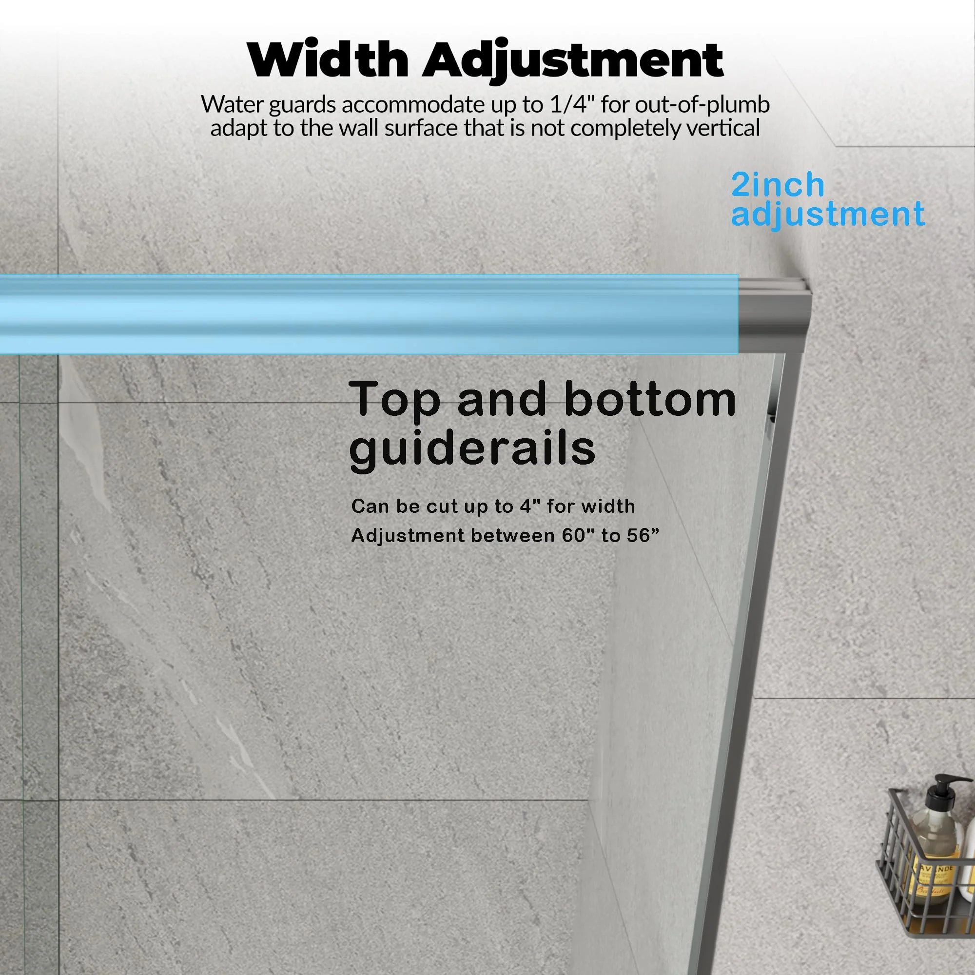 2025 Garvee Frameless Sliding Shower Door,56-60