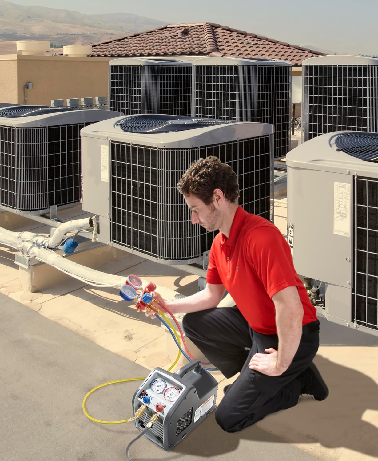 2025 (Portable Refrigerant Recovery Machine 115V, 60Hz, for Both Liquid and Vapor Refrigerant, White-Robinair