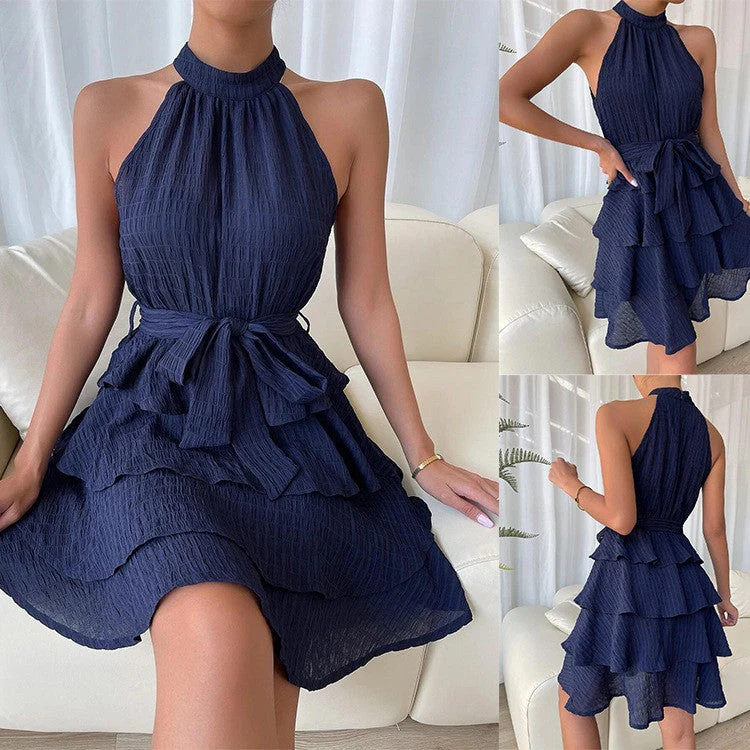 Serena Halter Ruffle Summer Dress