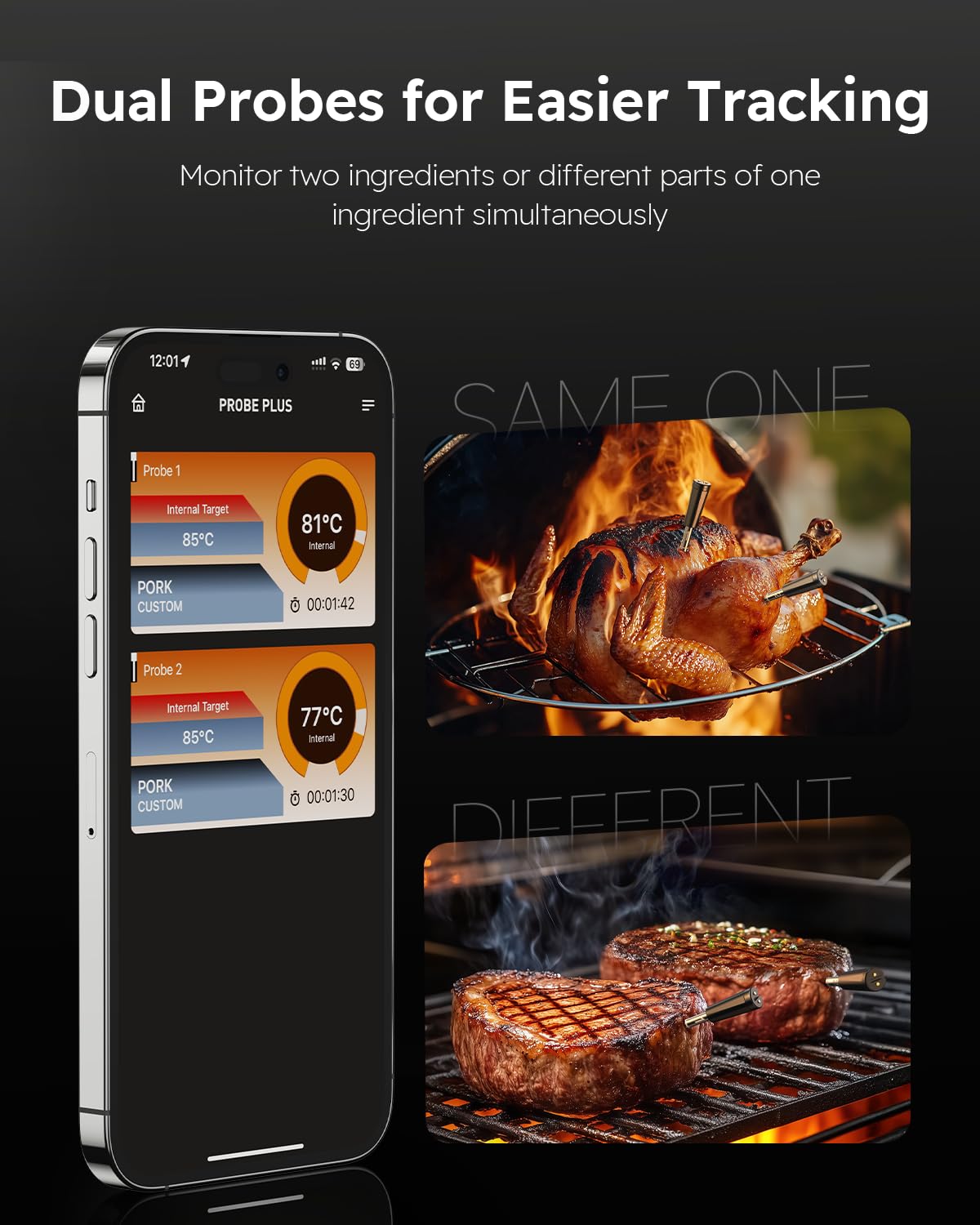AYMDKI Wireless Meat Thermometer with App Control