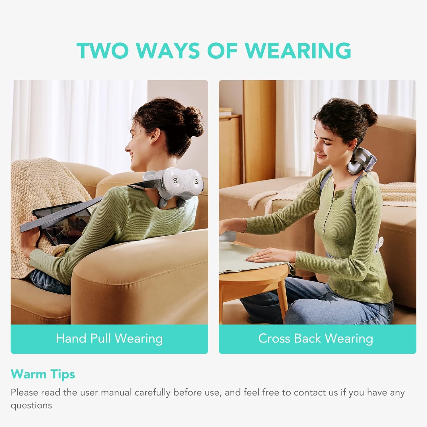 Neck Massager, H7 Shiatsu Neck and Shoulder Massager with Heat to Relieve Deep Tissue Pain, Electric Kneading Massager