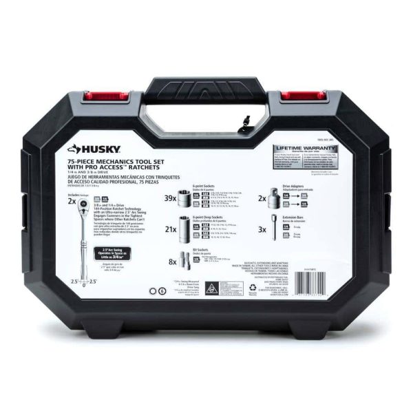 144-Position 1/4 in. and 3/8 in. Drive Mechanics Tool Set (75-Piece)