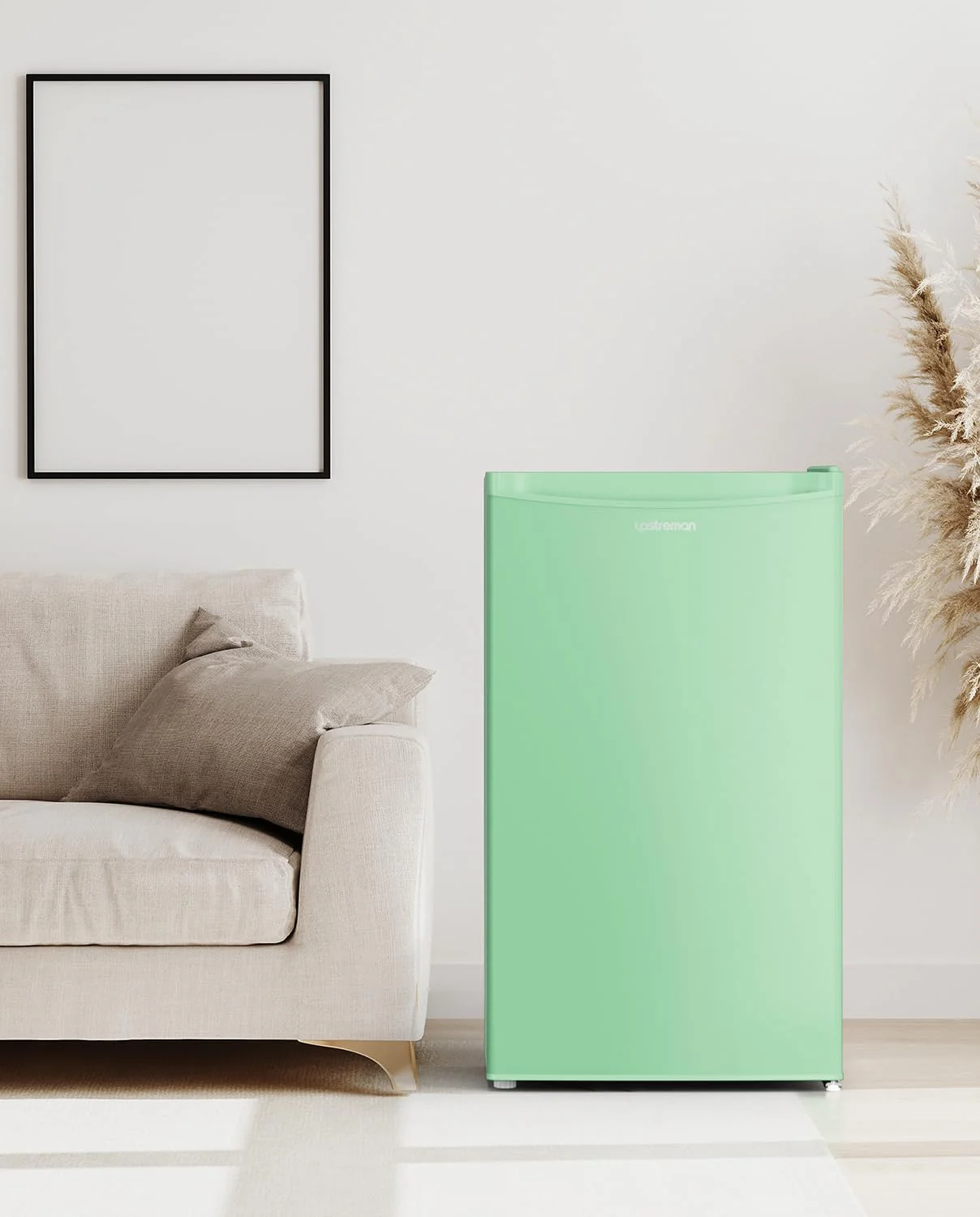 3.2 Cu.Ft Mini Fridge with Freezer – Single Door Compact Refrigerator for Dorm, Bedroom, or Office – Adjustable Thermostat, Black