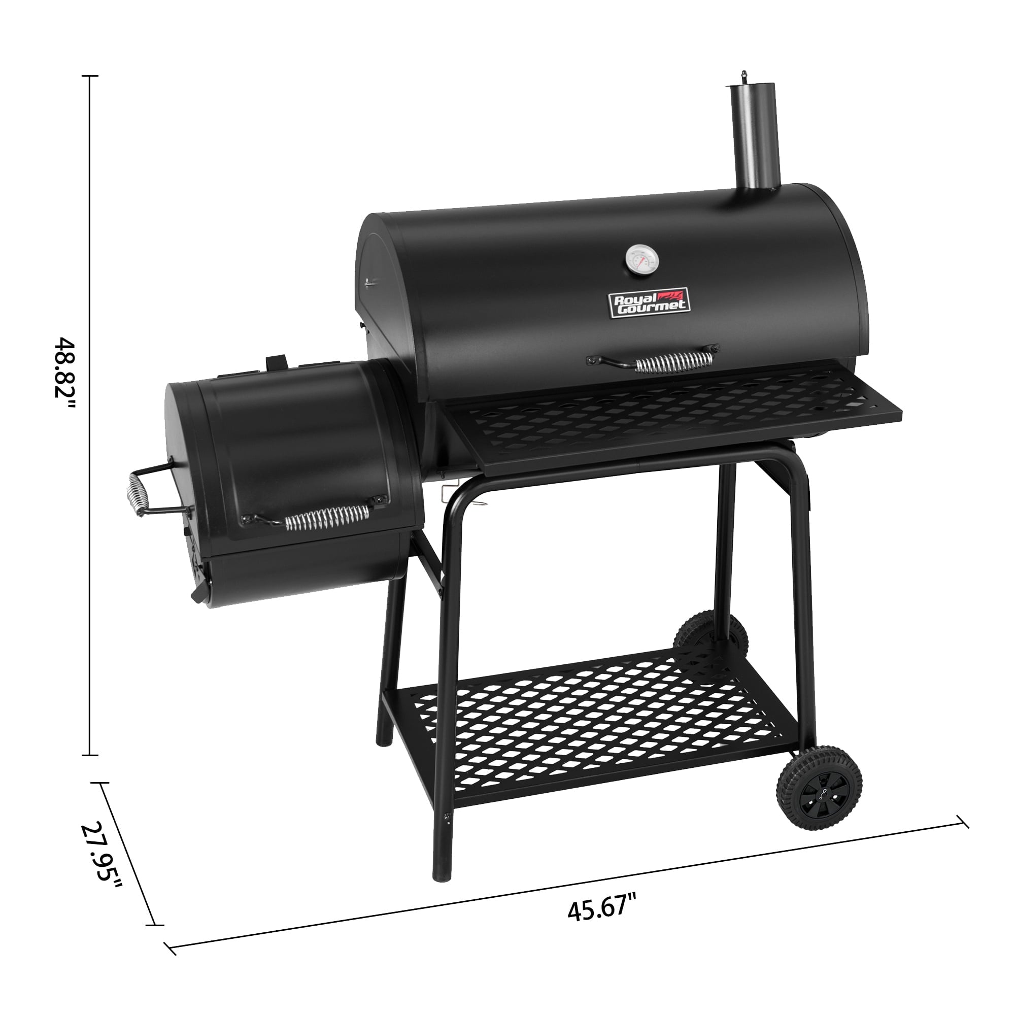 CC1830FG, Charcoal Grill with Offset Smoker with High Heat-Resistant BBQ Gloves