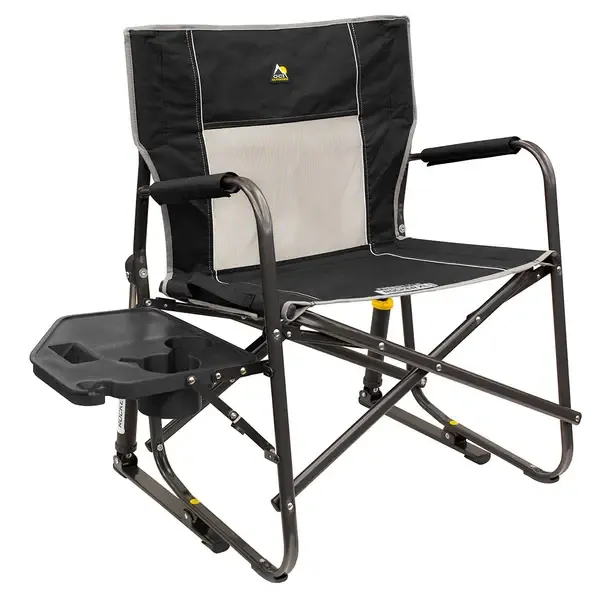 GCI Outdoor Freestyle Rocker XL Chair with Side Table, 400 lb Capacity, Spring-Action Rocking