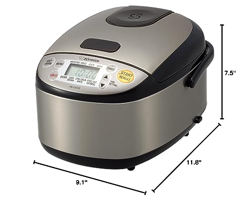 2025 Zojirushi Rice Cooker & Warmer, 3-Cups, Stainless Black