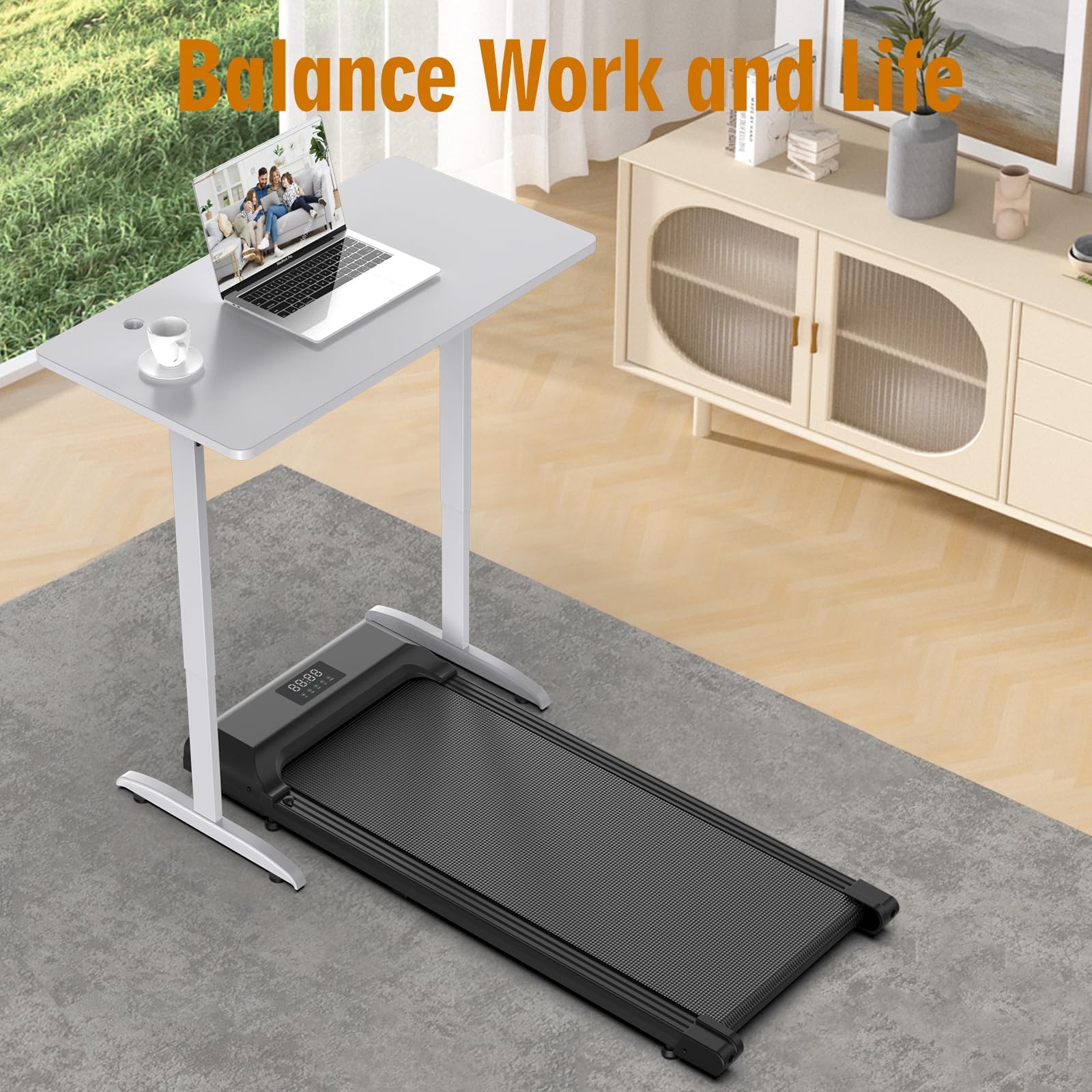 Hivvtui Walking Pad, Under Desk Treadmill for Home Office