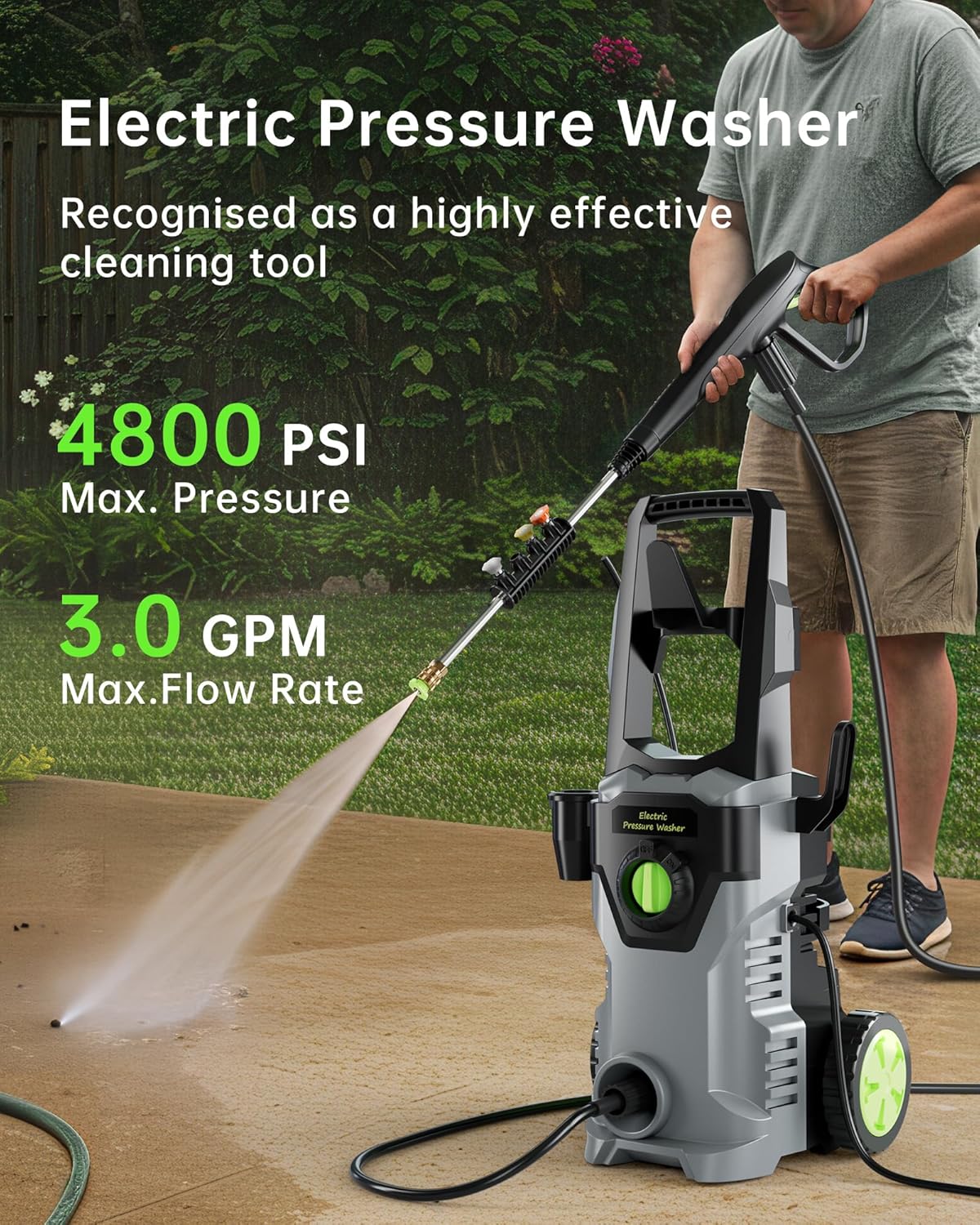 Electric Pressure Washer 4800PSI 30GPM High Power Washer