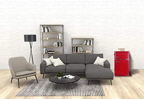 2025 EFR840-RED 3.2 Cu Ft Red 2 Door Retro Bar Fridge with Side Bottle Opener