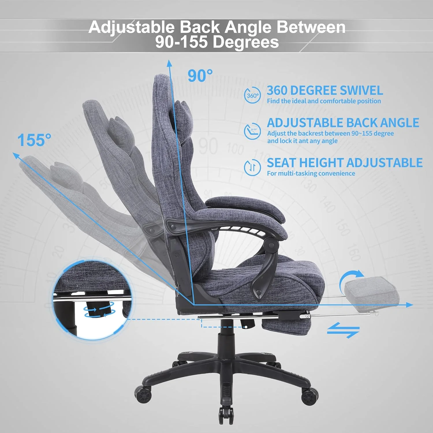 2025 Classic PU Leather Large and Tall Ergonomic Computer Chair