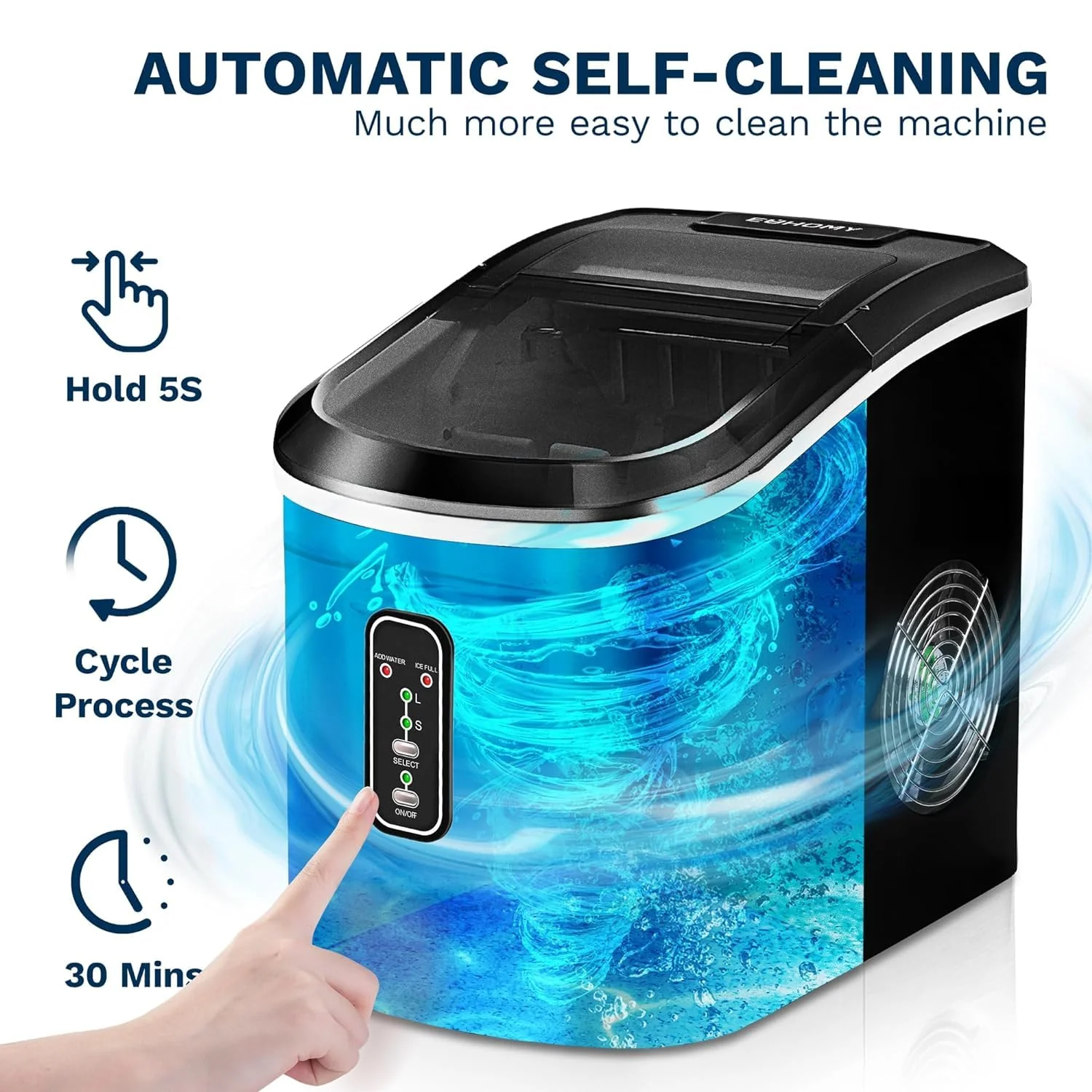 Nugget Ice Maker Countertop 44Lbs/24H Pebble Ice Maker Machine