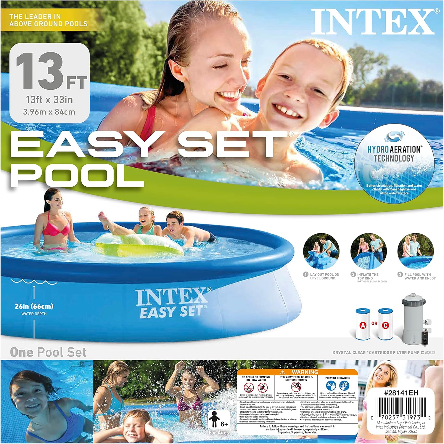 28167Eh Easy Set Inflatable Pool 15ft x 48in