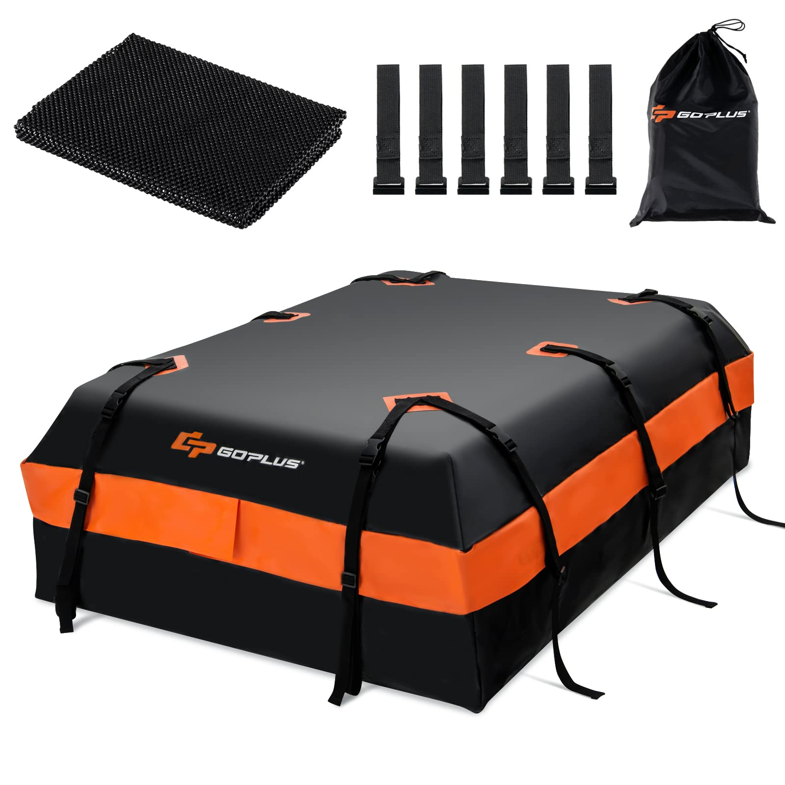 2025 Car Rooftop Cargo Carrier Bag, 21 Cubic 100% Waterproof Soft Car Roof Bag for All Vehicles with/Without Rack