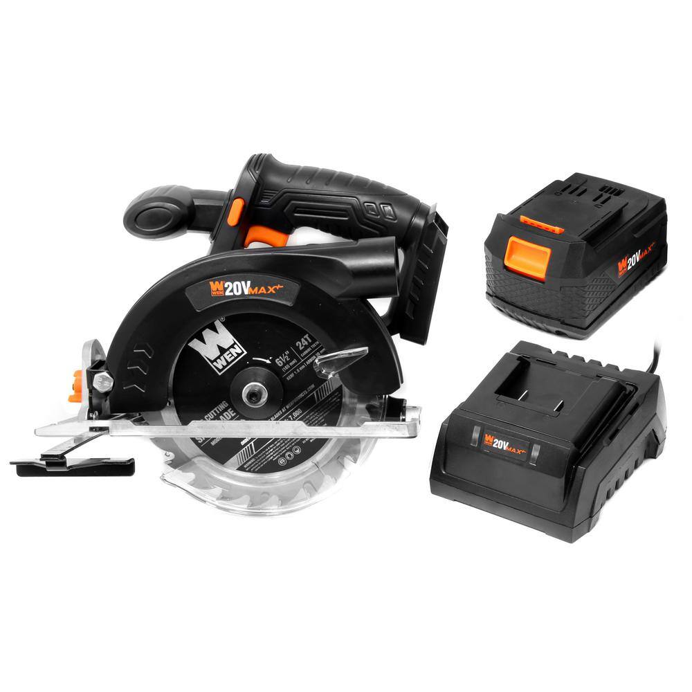20625 20-Volt Max 6.5 in. Cordless Circular Saw with 4.0 Ah Lithium-Ion Battery and Charger