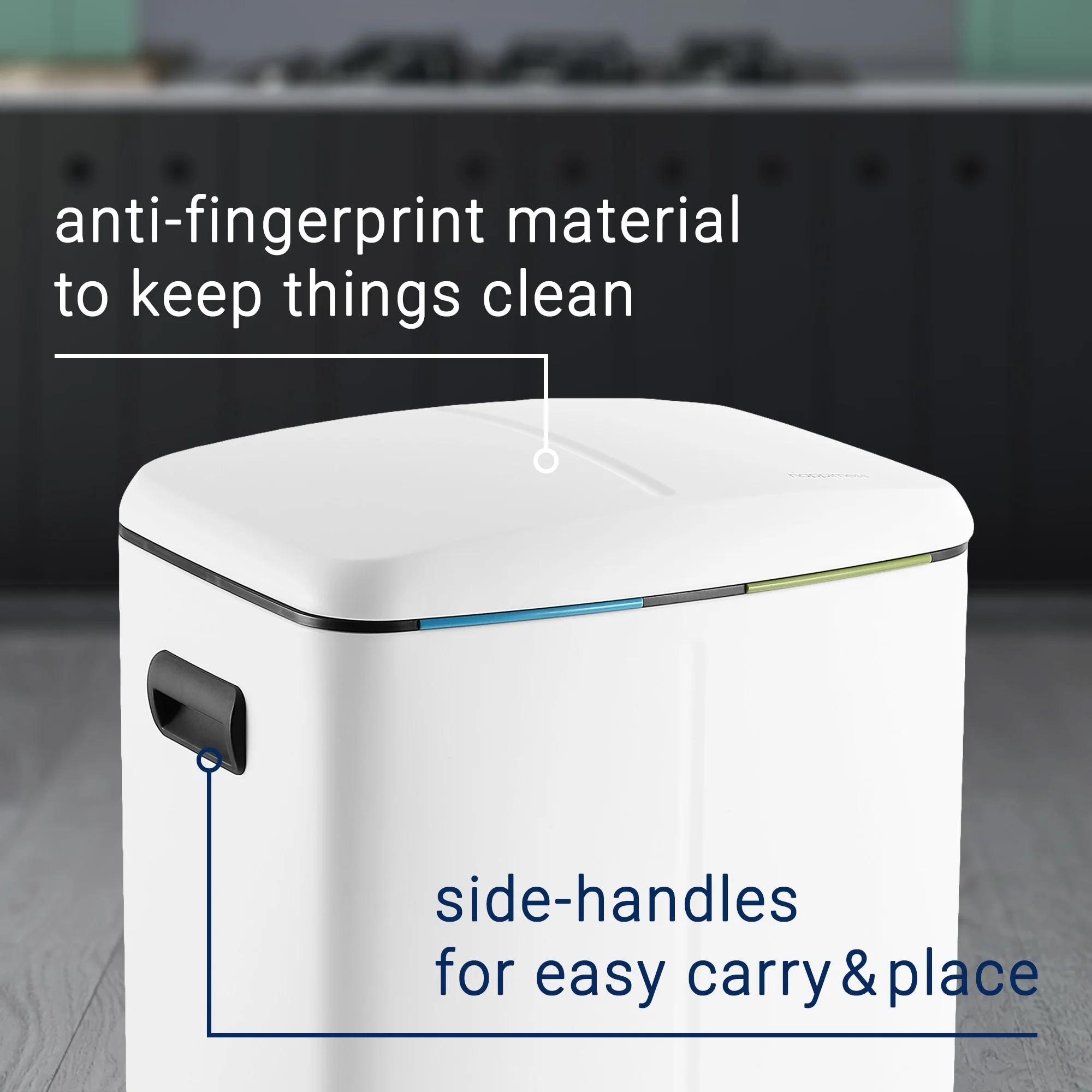 happimess 10.6-Gallon Double Bucket Trash Can with Soft Close Lid