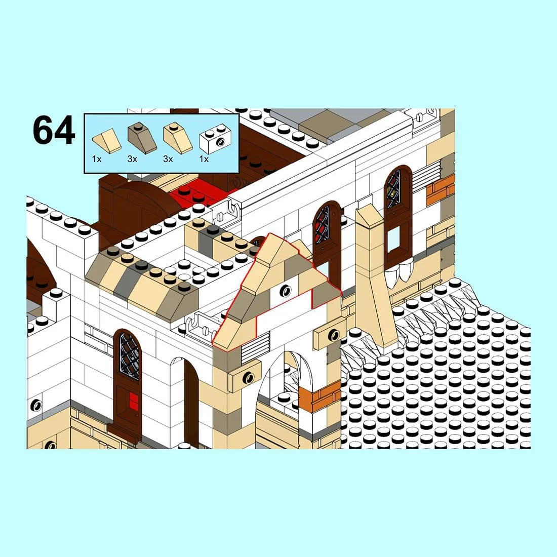 2025 Christmas Country Church Building Kit, MOC-147549 Winter Modular Building Blocks Christmas House Building Block Building Toy (1769 Pieces)