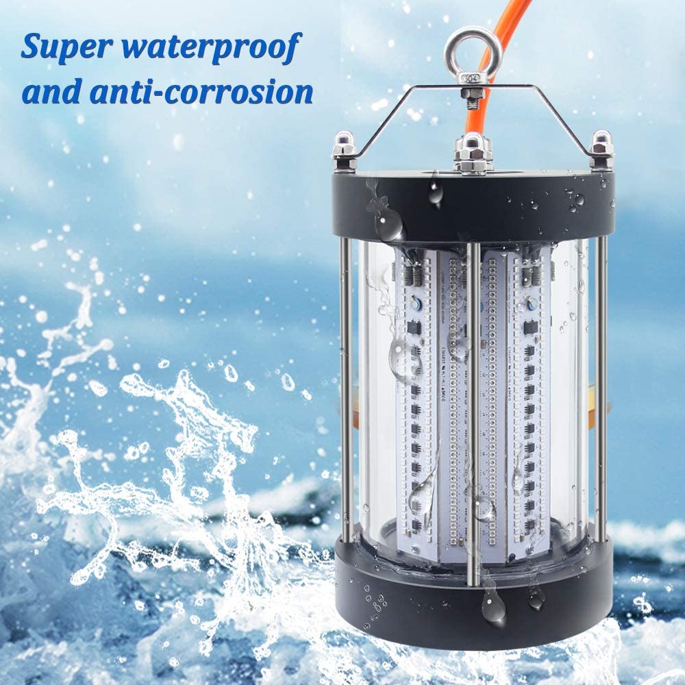 NS 500W LED Underwater Fishing Light 35,000 Lumen Night Fish Attracting Light IP68 Waterproof AC110V