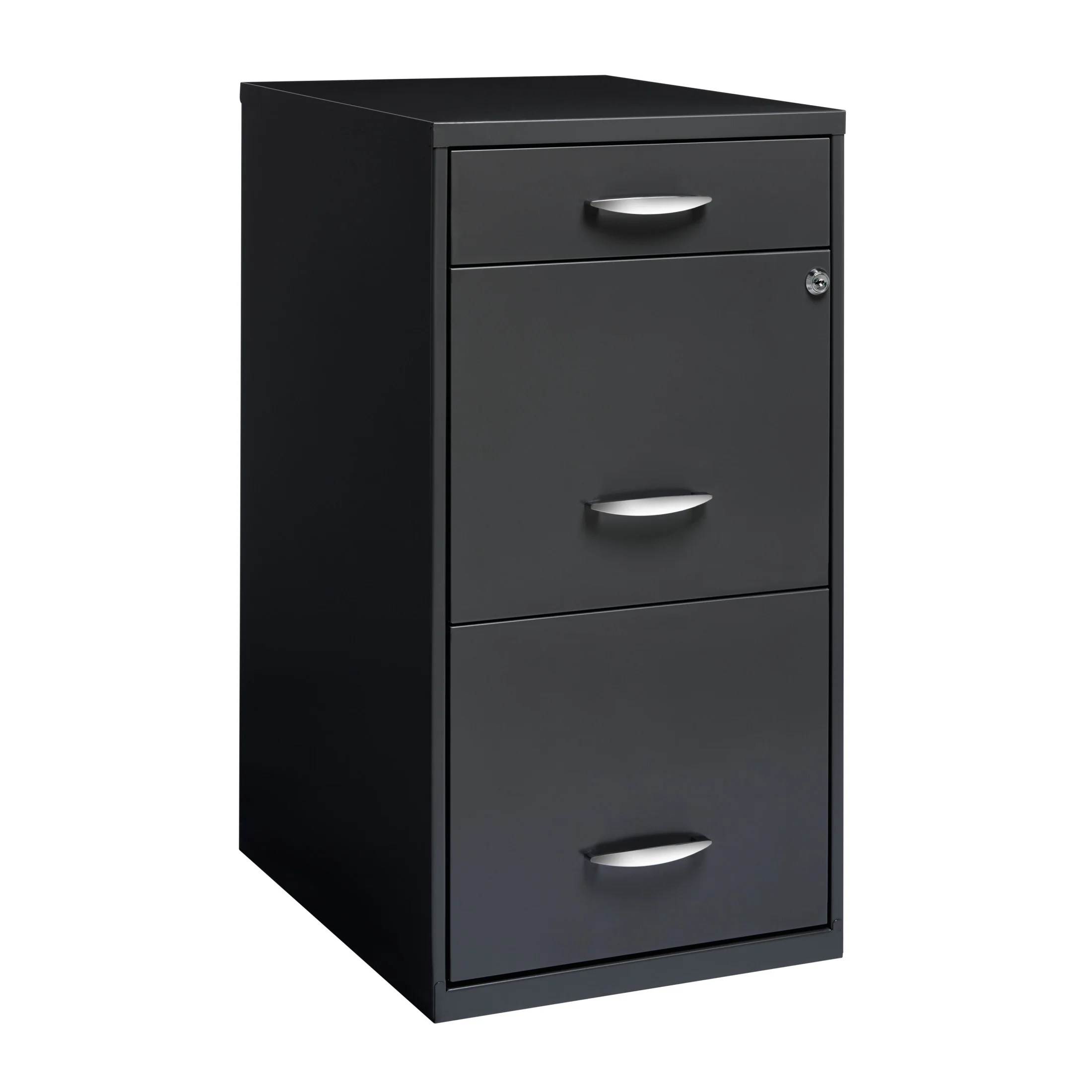 Space Solutions 3 Drawer Letter Width Vertical File Cabinet with Pencil Drawer, Charcoal