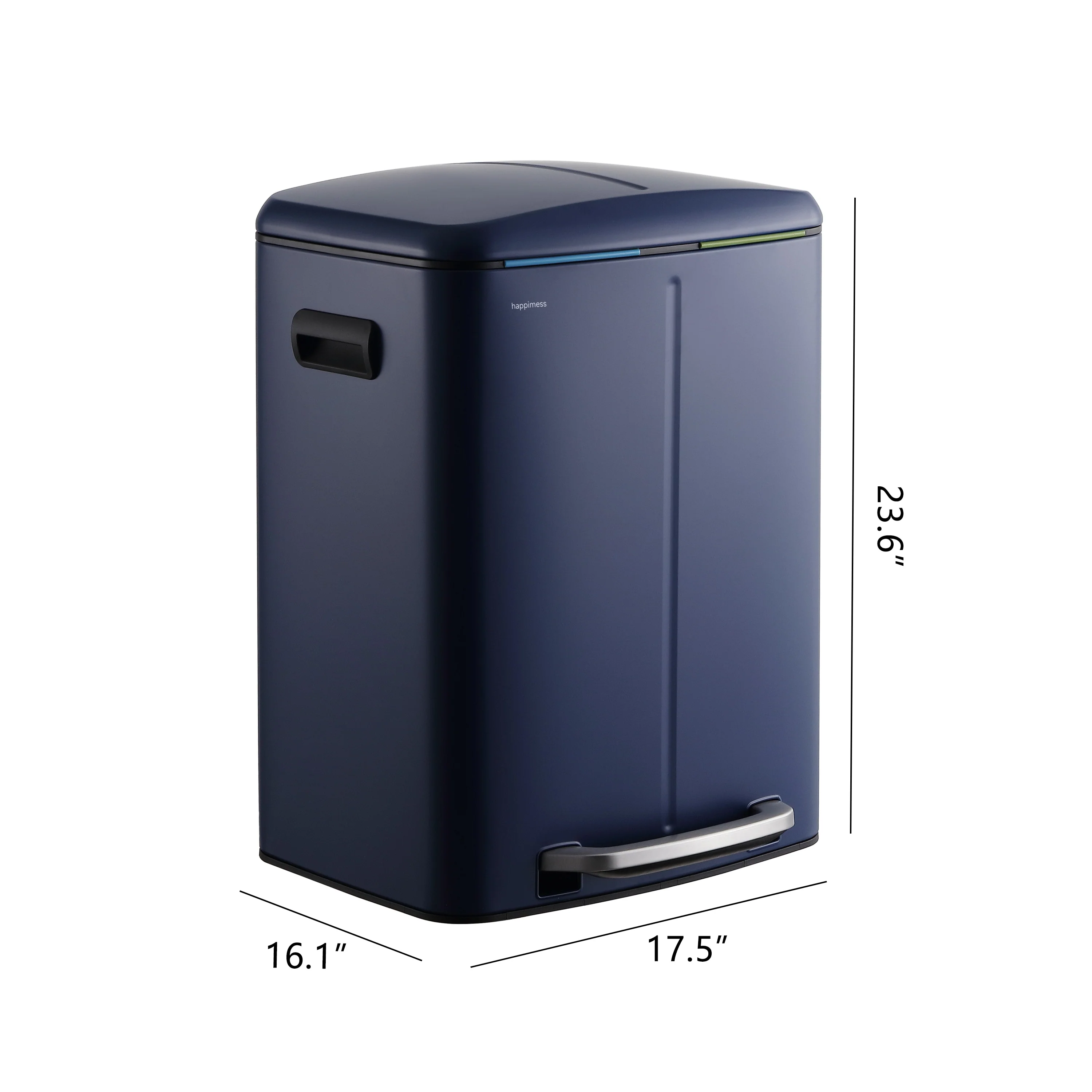 happimess 10.6-Gallon Double Bucket Trash Can with Soft Close Lid