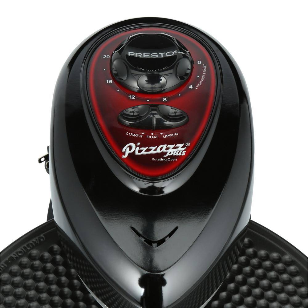 Presto Pizzazz Plus Rotating Pizza Black Oven 1235 Watts with Built-In Timer