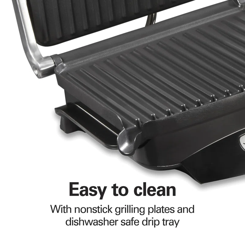 25331 Steak Lover s 100 sq. in. Black Indoor Grill with Lid