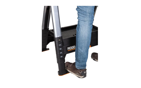 230710 32 in. Polypropylene Folding Sawhorse with Adjustable Metal Legs