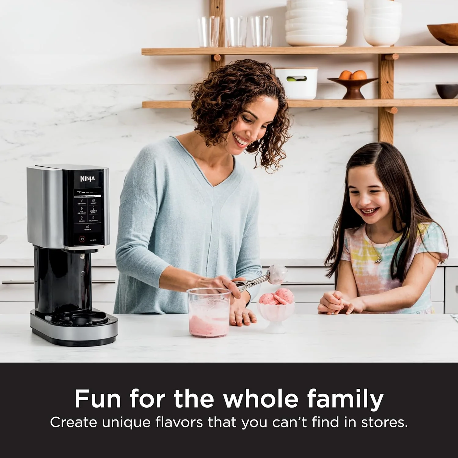 2025 NC301 CREAMi Ice Cream Maker, for Gelato, Mix-ins, Milkshakes, Sorbet, Smoothie Bowls & More, 7 One-Touch Programs, with (2) Pint Containers & Lids, Compact Size, Perfect for Kids, Silver