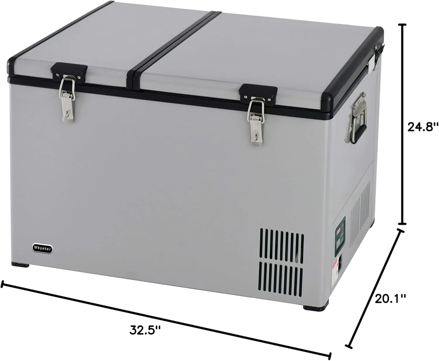 FM-65G 65 Quart Portable Refrigerator and Deep, AC 110V/ DC 12V, Real Chest Freezer for Car, Home, Camping, and RV with-8掳F to 50掳F Temperature Range, Gray, One Size