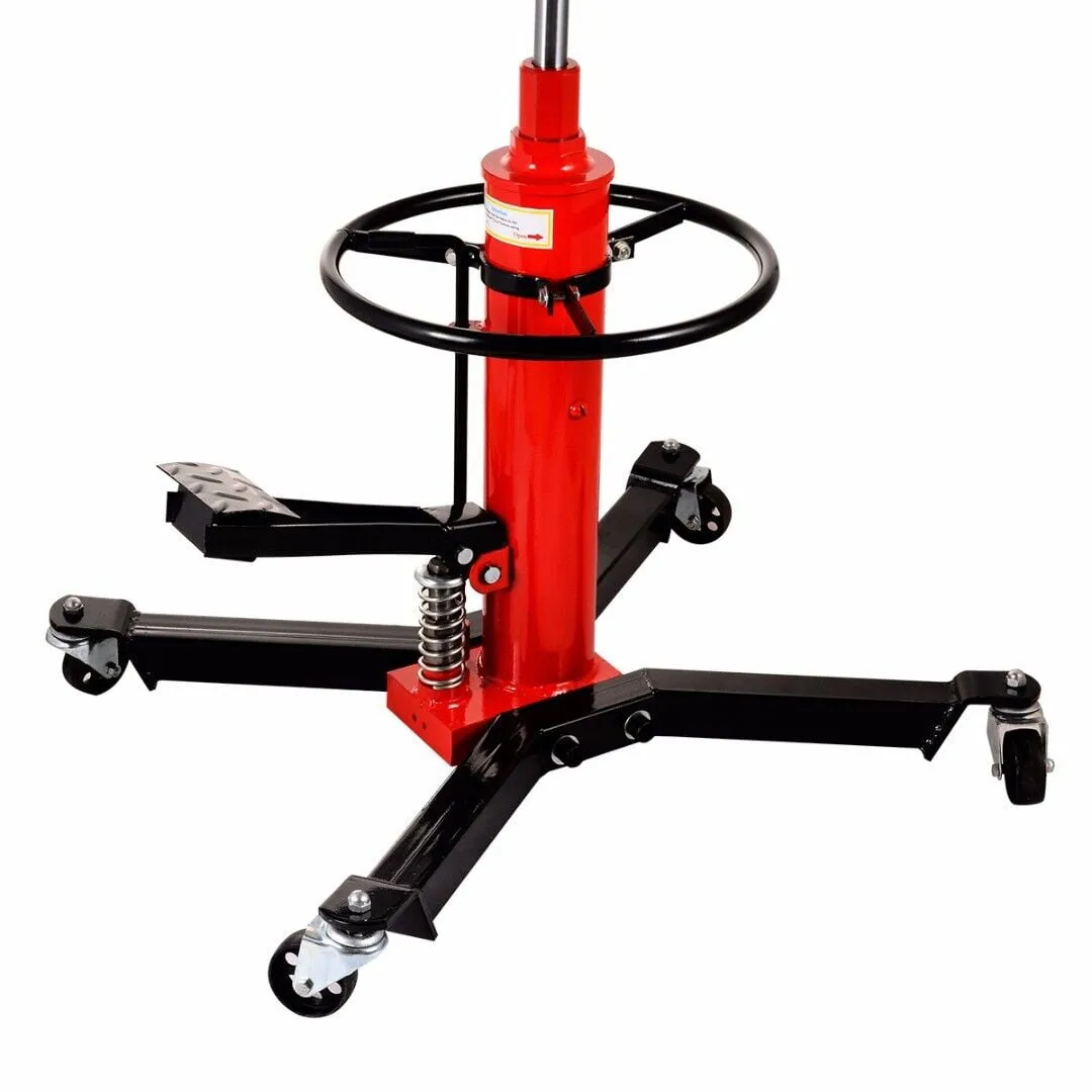 Hydraulic Car Transmission Jack Vertical Lift,1660 Pounds,360掳Rotating Wheel Lift,Red