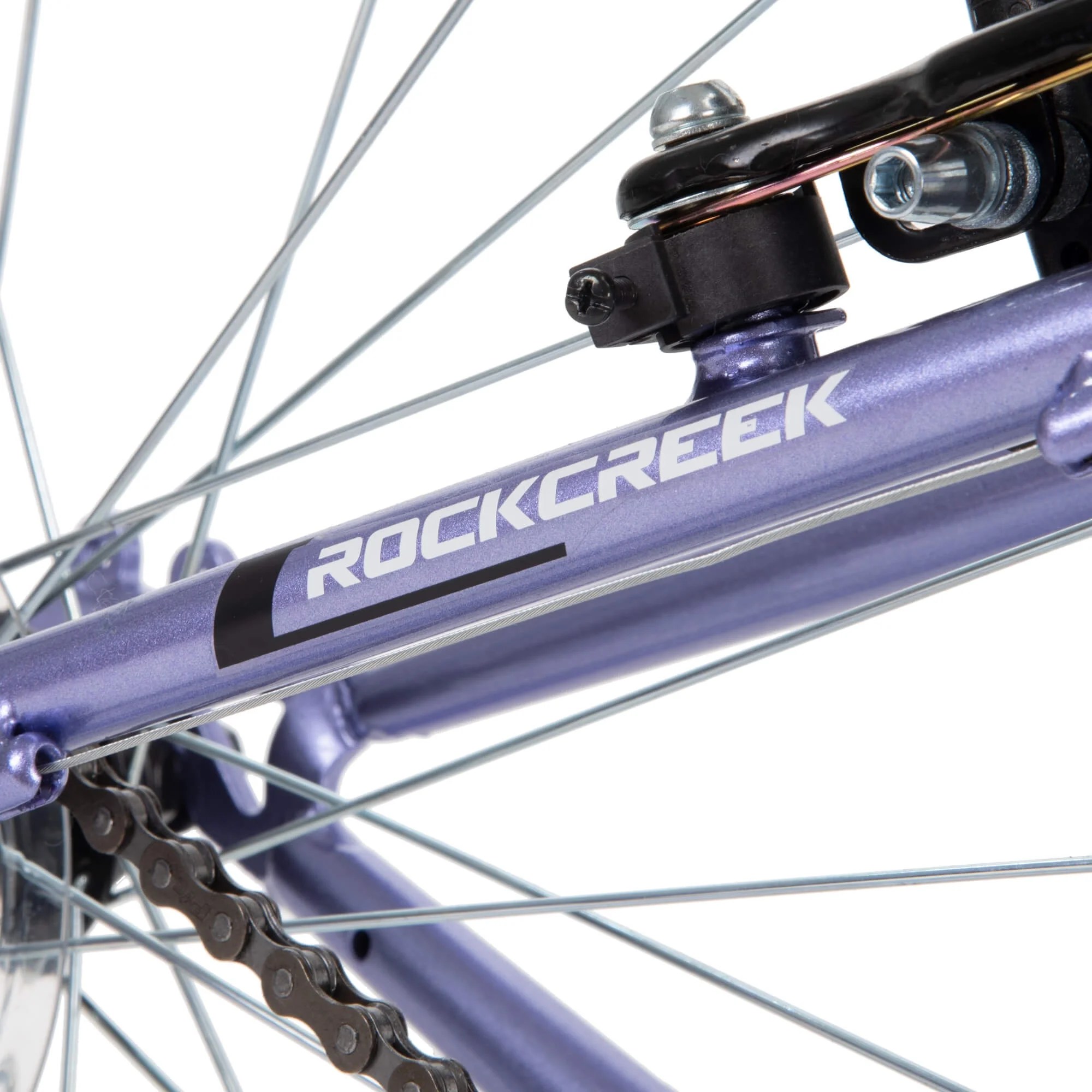 Huffy 24′′ Rock Creek Mountain Bike, Fits Riders 4’8′′ – 5’8′′, Purple, Adult, Women’s