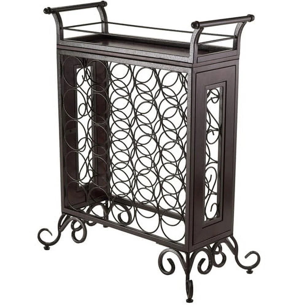 Winsome Silvano Wine Rack, Removable Tray, Antique Bronze