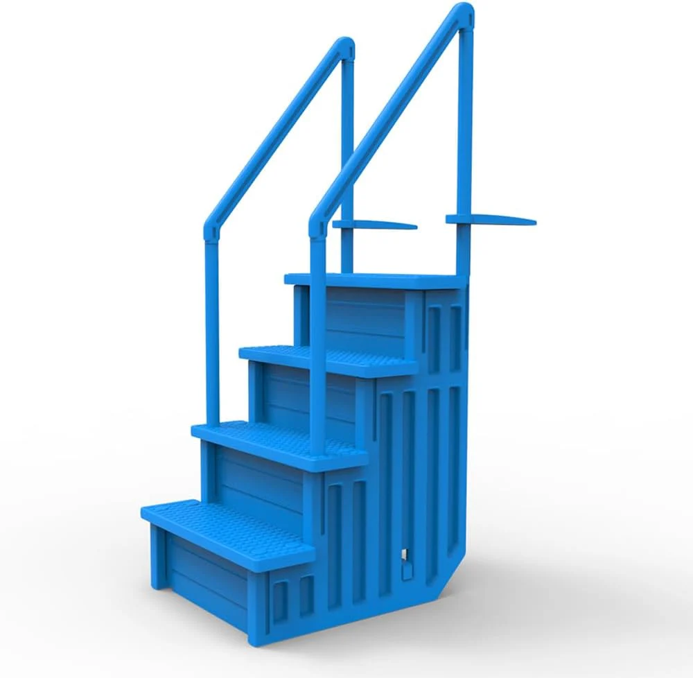 2025 Select Anti-Slip in-Pool Steps | Gray | for Above Ground Swimming Pools | Can Mount to Decks 48