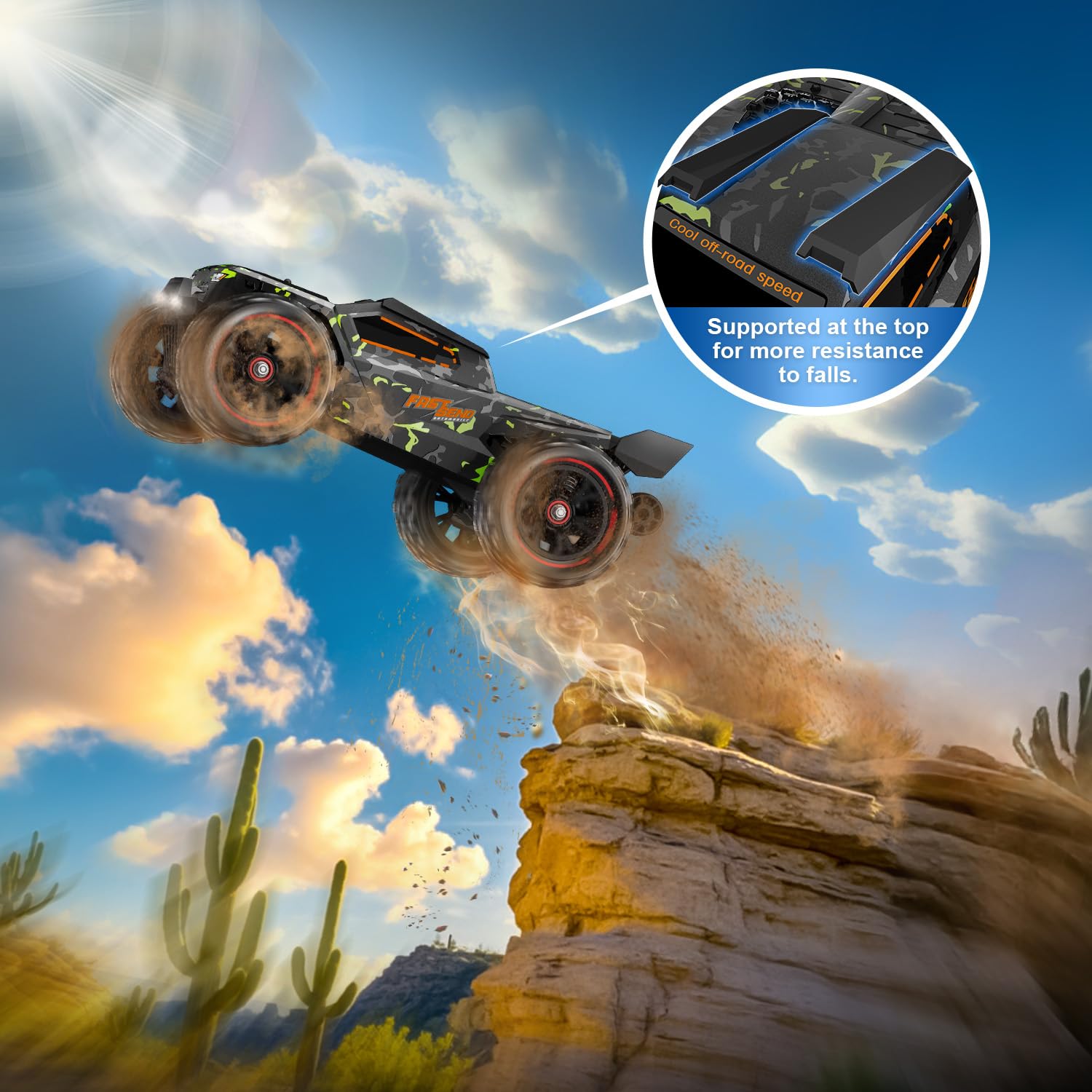 WIAORCHI 1/16 RTR Brushless Fast RC Cars, 42mph with 2 Batteries