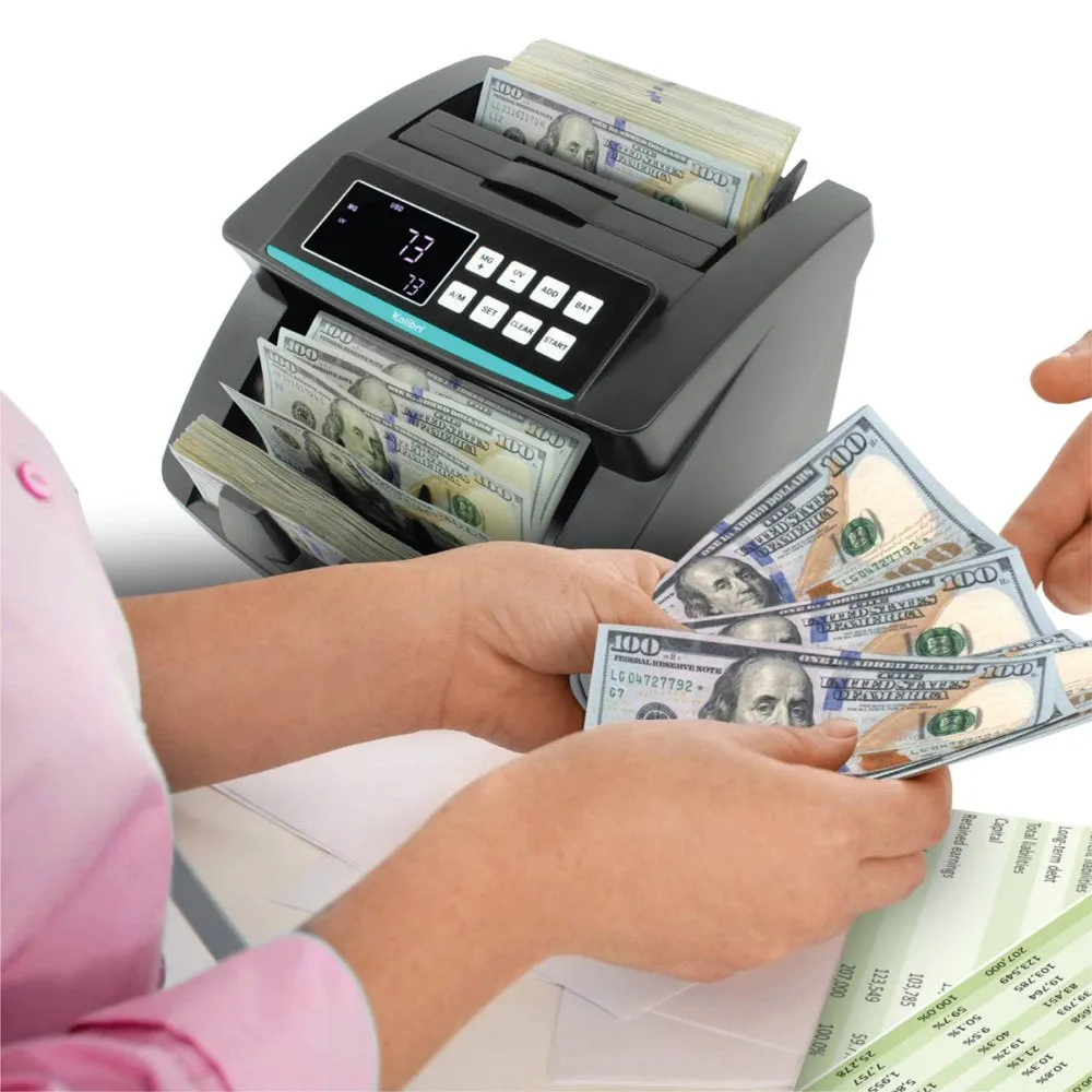 Kolibri Bill Counter: 1,500 bills per min, advanced counterfeit detection, set up in minutes