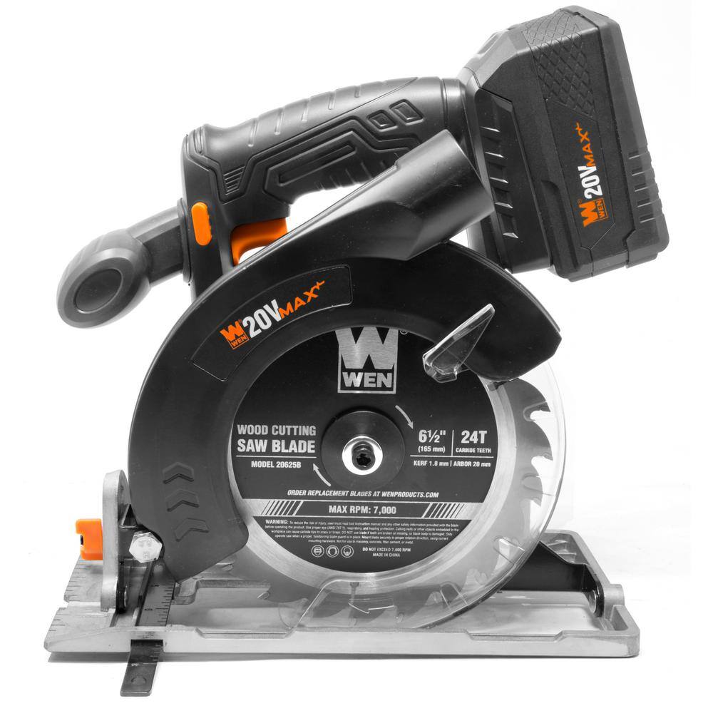 20625 20-Volt Max 6.5 in. Cordless Circular Saw with 4.0 Ah Lithium-Ion Battery and Charger