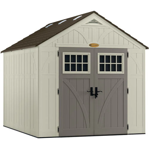 8 x 10 ft. Metal and Resin Storage Shed, Vanilla