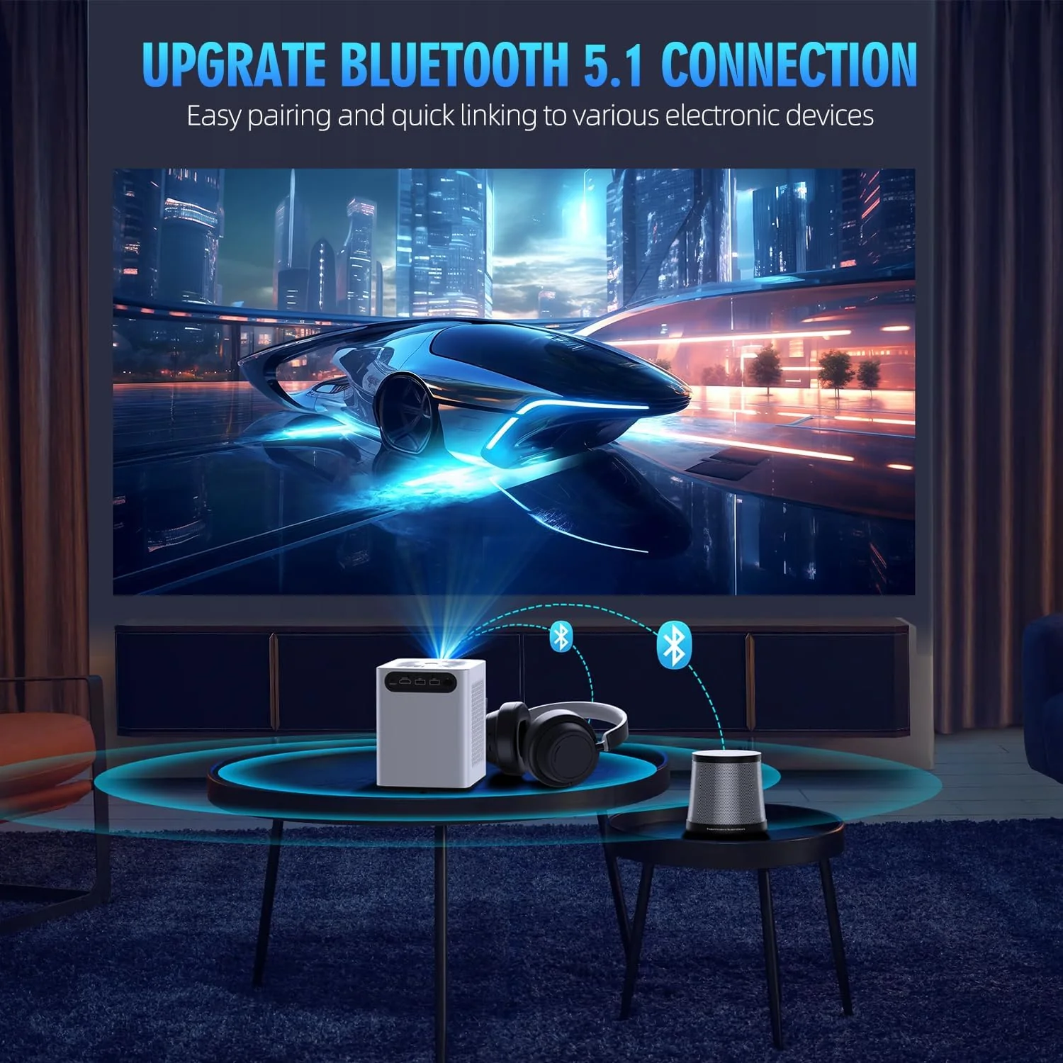 2025 Projector with WiFi and Bluetooth