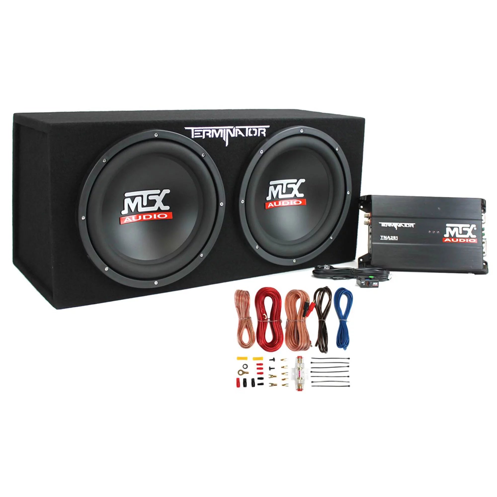 12′′ 1200W Dual Car Subwoofer Package with Amplifier & Installation Kit