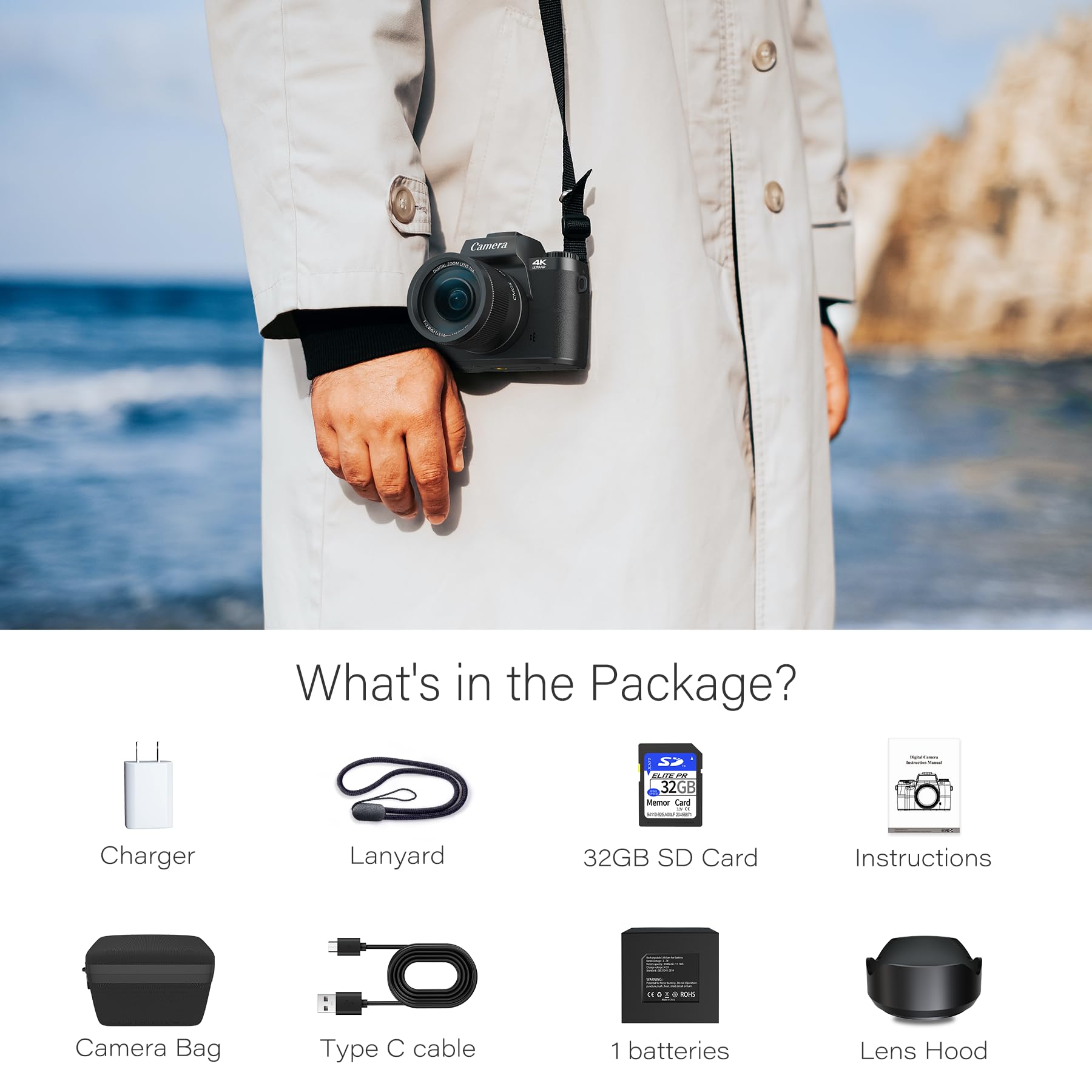 Saneen Digital Camera, 4k Cameras for Photography & Video