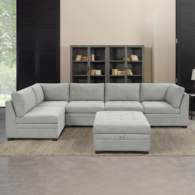 2025 Thomasville Tisdale Fabric Sectional with Storage Ottoman