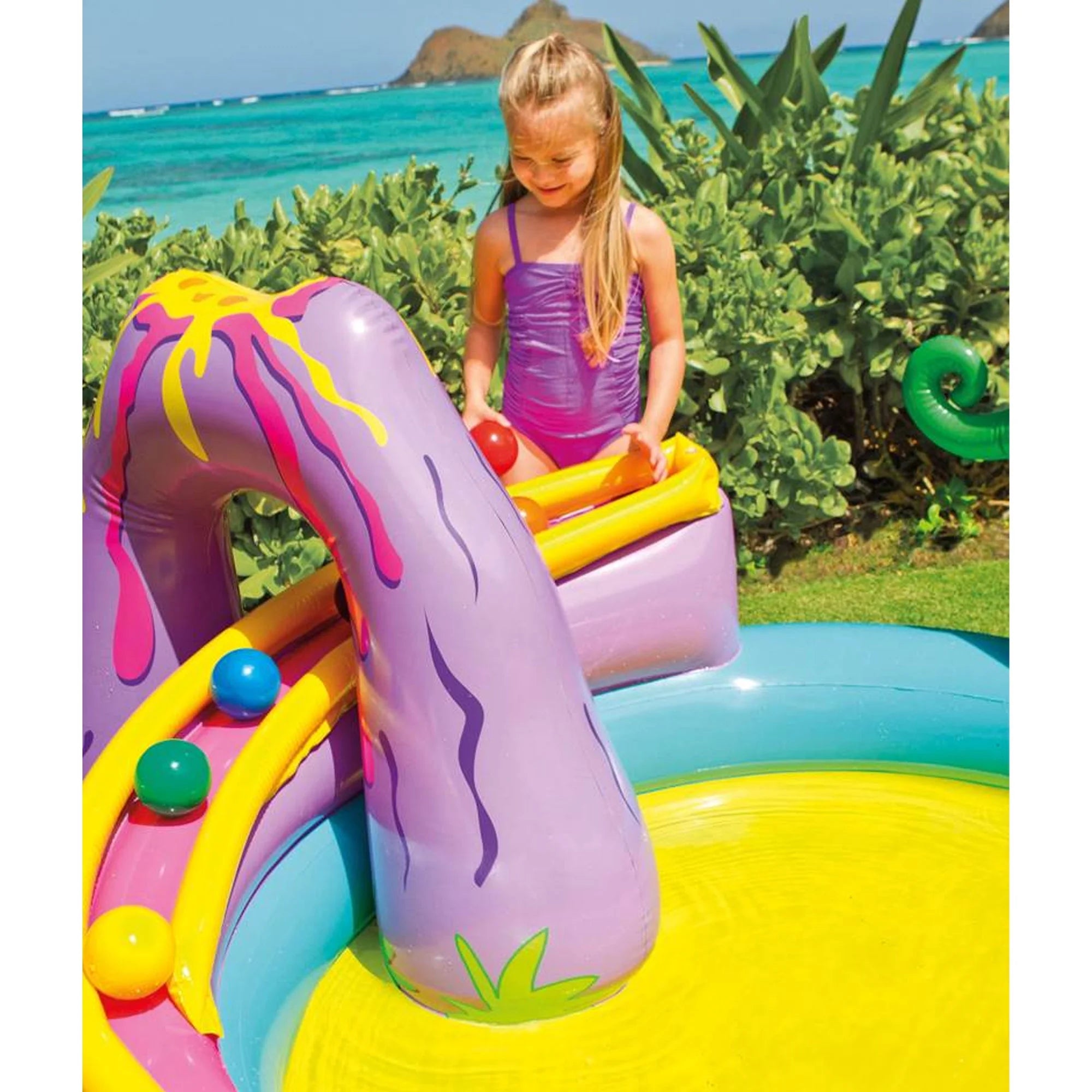 Dinoland Kiddie Inflatable Pool & Inflatable Ocean Backyard Kiddie Pool