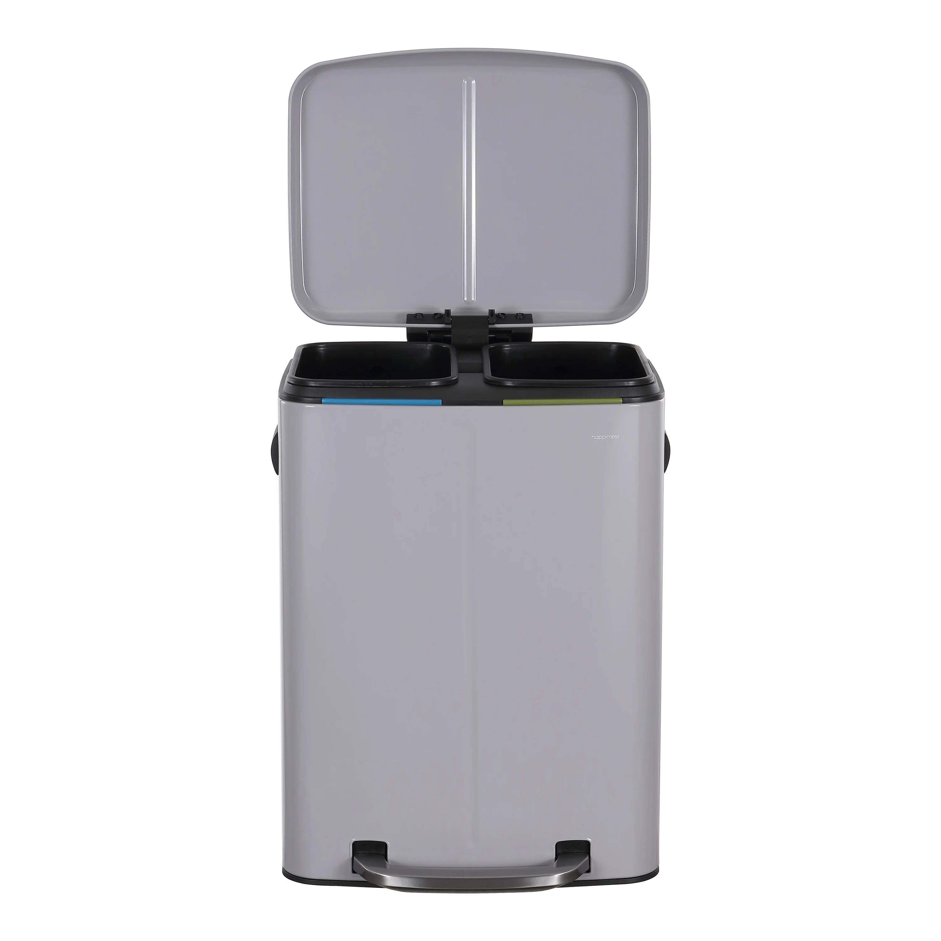 happimess 10.6-Gallon Double Bucket Trash Can with Soft Close Lid