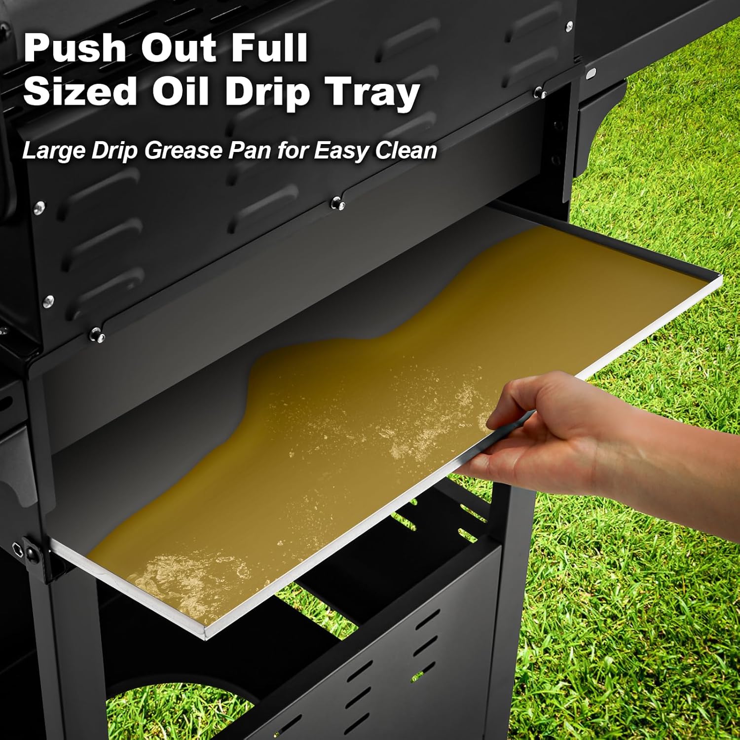 Upgraded 4 Burner BBQ Propane Gas Grill with Cast Iron Grates & Side Stove, 44,000 BTU Stainless Steel Burner Barbecue Grill for Patio, Camping, Outdoor Cooking MELLCOM